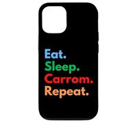 Eat Sleep Carrom Repeat pour Les Joueurs et Les Amateurs de Carrom Coque pour iPhone 12/12 Pro