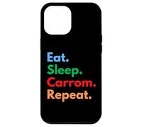 Eat Sleep Carrom Repeat pour Les Joueurs et Les Amateurs de Carrom Coque pour iPhone 12 Pro Max