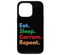 Eat Sleep Carrom Repeat pour Les Joueurs et Les Amateurs de Carrom Coque pour iPhone 13 Pro