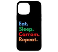 Eat Sleep Carrom Repeat pour Les Joueurs et Les Amateurs de Carrom Coque pour iPhone 13 Pro Max
