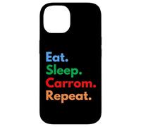 Eat Sleep Carrom Repeat pour Les Joueurs et Les Amateurs de Carrom Coque pour iPhone 14