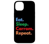 Eat Sleep Carrom Repeat pour Les Joueurs et Les Amateurs de Carrom Coque pour iPhone 14 Plus