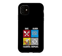 Eat Sleep Casino Repeat Jeu de Hasard Jetons de Poker dés Coque pour iPhone 11