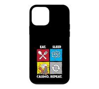 Eat Sleep Casino Repeat Jeu de Hasard Jetons de Poker dés Coque pour iPhone 12 Mini