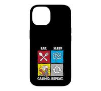 Eat Sleep Casino Repeat Jeu de Hasard Jetons de Poker dés Coque pour iPhone 14