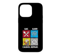 Eat Sleep Casino Repeat Jeu de Hasard Jetons de Poker dés Coque pour iPhone 14 Pro Max