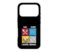 Eat Sleep Casino Repeat Jeu de Hasard Jetons de Poker dés Coque pour iPhone 17 Pro