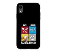 Eat Sleep Casino Repeat Jeu de Hasard Jetons de Poker dés Coque pour iPhone XR