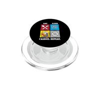 Eat Sleep Casino Repeat Jeu de Hasard Jetons de Poker dés PopSockets PopGrip pour MagSafe