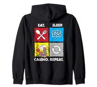 Eat Sleep Casino Repeat Jeu de Hasard Jetons de Poker dés Sweat à Capuche