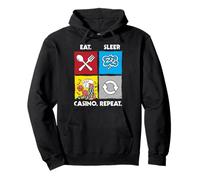 Eat Sleep Casino Repeat Jeu de Hasard Jetons de Poker dés Sweat à Capuche