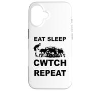 Eat Sleep Catch Repeat Rugby Humour Coque pour iPhone 16