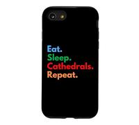 Eat Sleep Cathedrals se répète pour Les Amateurs de cathédrales et de châteaux Coque pour iPhone SE (2020) / 7/8