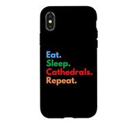 Eat Sleep Cathedrals se répète pour Les Amateurs de cathédrales et de châteaux Coque pour iPhone X/XS