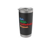 Eat Sleep Cathedrals se répète pour les amateurs de cathédrales et de châteaux Gobelet isotherme en acier inoxydable double paroi