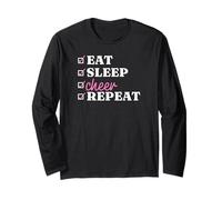 Eat Sleep Cheer Repeat - Pom-pom girl drôle Manche Longue