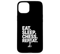 Eat Sleep Chess Repeat Funny pour Les Amateurs de Jeux de société Coque pour iPhone 15 Plus
