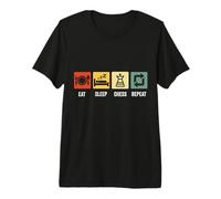 Eat Sleep Chess Repeat T-Shirt Haut de Gamme