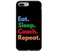 Eat Sleep Coach, entraîneurs Professionnels réguliers, Amateurs de Coaching Coque pour iPhone 7 Plus/8 Plus