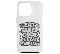 Eat Sleep Code Pet Cats Repeat Funny Programmer Cat Lover Coque pour iPhone 13 Pro