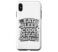 Eat Sleep Code Pet Cats Repeat Funny Programmer Cat Lover Coque pour iPhone XS Max