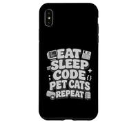 Eat Sleep Code Pet Cats Repeat Funny Programmer Cat Lover Coque pour iPhone XS Max