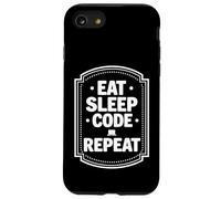 Eat Sleep Code Repeat Funny Programmer Dev Design Coque pour iPhone SE (2020) / 7/8