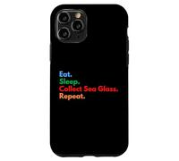 Eat Sleep Collect Sea Glass Repeat pour Les Amateurs de Lunettes de mer Coque pour iPhone 11 Pro