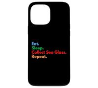 Eat Sleep Collect Sea Glass Repeat pour Les Amateurs de Lunettes de mer Coque pour iPhone 13 Pro Max