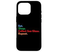 Eat Sleep Collect Sea Glass Repeat pour Les Amateurs de Lunettes de mer Coque pour iPhone 16 Pro