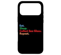 Eat Sleep Collect Sea Glass Repeat pour Les Amateurs de Lunettes de mer Coque pour iPhone 17 Pro Max