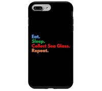 Eat Sleep Collect Sea Glass Repeat pour Les Amateurs de Lunettes de mer Coque pour iPhone 7 Plus/8 Plus
