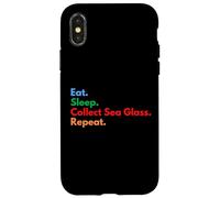 Eat Sleep Collect Sea Glass Repeat pour Les Amateurs de Lunettes de mer Coque pour iPhone X/XS