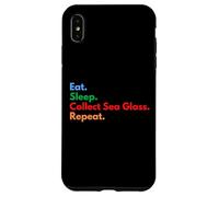 Eat Sleep Collect Sea Glass Repeat pour Les Amateurs de Lunettes de mer Coque pour iPhone XS Max