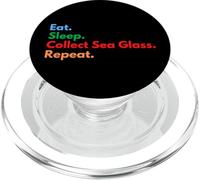Eat Sleep Collect Sea Glass Repeat pour Les Amateurs de Lunettes de mer PopSockets PopGrip pour MagSafe
