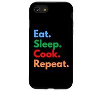 Eat Sleep Cook Repeat pour Les Chefs, Les étudiants en Cuisine et Les Amoureux Coque pour iPhone SE (2020) / 7/8
