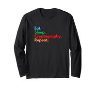Eat Sleep Cryptography Amateurs de cryptographie récurrente et Hackers Manche Longue