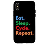 Eat Sleep Cycle Repeat pour Les Cyclistes et Les Amateurs de vélo Coque pour iPhone X/XS