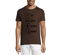 Eat Sleep Da Wey Repeat Meme Crew Neck T-shirt en coton pour homme Chocolat, chocolat, S