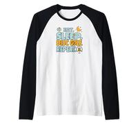 Eat Sleep Disc Golf Repeat Funny Player Hobby Life Manche Raglan