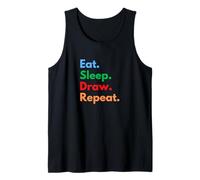 Eat Sleep Draw Repeat pour Les Artistes, Les Designers et Les Amateurs d'art Débardeur
