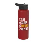 Eat Sleep Drop Loads Funny Trucker Semi-truck Driver Big Rig Stainless Steel Insulated Water Bottle