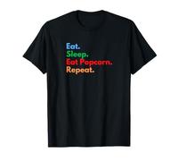 Eat Sleep Eat Popcorn Repeat pour Les Amateurs de Films et de Pop-Corn T-Shirt