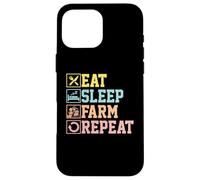 Eat Sleep Farm Repeat Fermier Animaux Mignons Ferme Coque pour iPhone 16 Pro Max