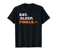Eat Sleep Finals Humour Partiels Pas De Sommeil Barré T-Shirt