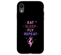 Eat Sleep Fly Repeat Cerceau aérien étoiles, Cadeaux de Yoga aérien Coque pour iPhone XR