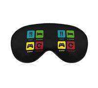 Eat Sleep Game Repeat Masques pour les yeux doux avec sangle réglable Bandeau léger et confortable pour dormir