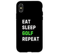 Eat Sleep Golf Repeat Cool Funny Golfing Coque pour iPhone X/XS