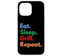 Eat Sleep Grill Repeat pour Les Chefs de Barbecue, Les cuisiniers et Les Amateurs de grillades Coque pour iPhone 13 Pro Max