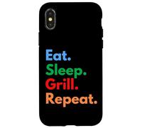 Eat Sleep Grill Repeat pour Les Chefs de Barbecue, Les cuisiniers et Les Amateurs de grillades Coque pour iPhone X/XS